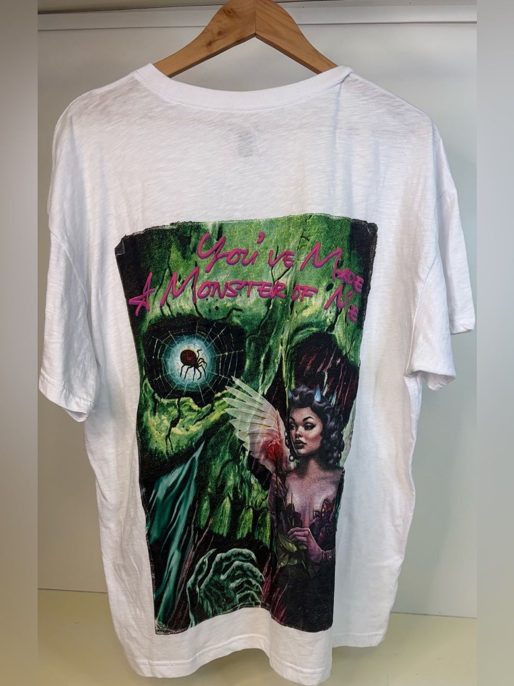 Boys Lie White T‑Shirt with Green and Pink Graphic